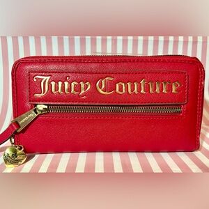 OG Y2K Red and Gold full-size Juicy Couture zipper wallet